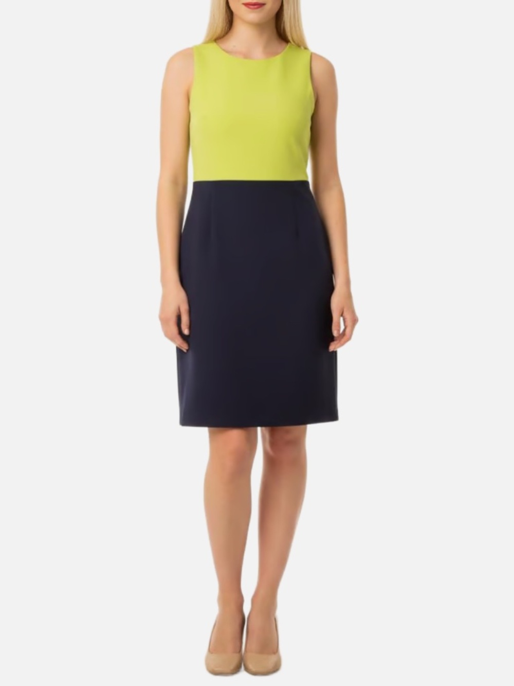 Cynthia Rowley Colorblock Sheath Dress - Navy & Yellow: XS